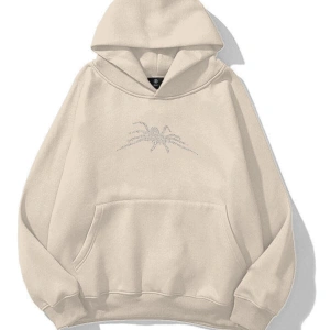 Unisex Vintage Spider Taş Baskılı Sweatshirt Beyaz