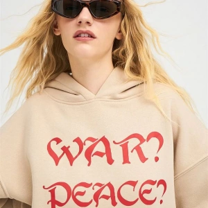 Unisex War Peace Sweatshirt Hoodie Gri