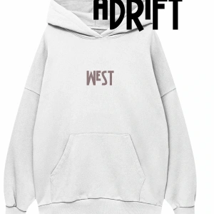 Unisex West Özel Tasarım Swearshirt Hoodie Beyaz