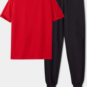 Unisex White Angel Baskılı 2li Eşofman Takımı TSH-SIYAH-BEYAZALEV-ESH-DUZ