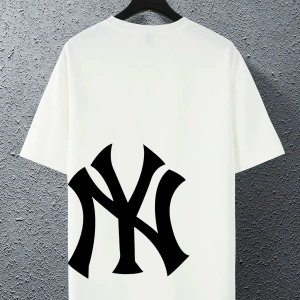 Unisex Yankees Özel Baskılı Oversize Penye Bisiklet Yaka T-Shirt