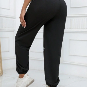 Unity Reflective Letter Graphic Drawstring Waist 4 Mevsim Eşofman