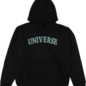 Universe Siyah Oversize Unisex Kapüşonlu Sweatshirt Hoodie