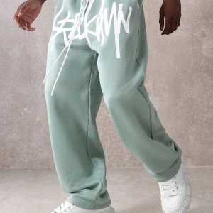 Urban Streetwear Skater Fit Eşofman Altı Graffiti Logo Baskılı, Elastik Bel Jogger Tar
