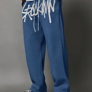Urban Streetwear Skater Fit Eşofman Altı Graffiti Logo Baskılı, Elastik Bel Jogger Tar
