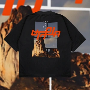 Utopia Mountains Vintage Oversize Unisex Pamuklu Nefes Alan Kalın Kumaşlı