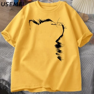 Uyandırma hareket aptal kedi T Shirt erkek kadın rahat erkek tişört adam giysileri pamuk kısa 2989