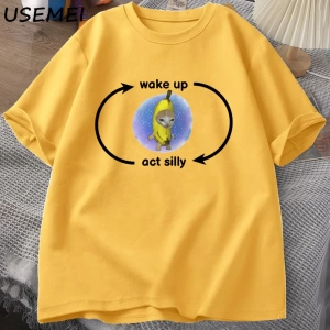 Uyandırma yasası T Shirt ağlayan muz T-shirt komik üzgün Kitty kedi Zoning dı