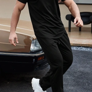 uyguntarz Unisex Nasa Baskılı 2li Eşofman Takımı TSH-SIYAH-NSYAZI-ESH-DUZ