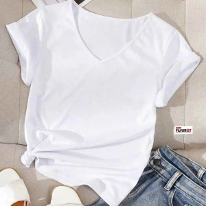 V Yaka (düz Desensiz) Basic Giy Çık Pamuklu