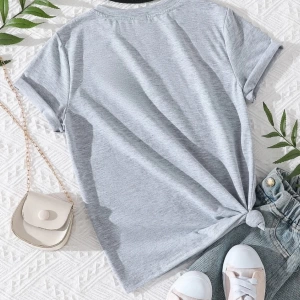 VASK Ünisex Rahat Kalıp Pamuklu Düz Gri-melanj Çocuk T-shirt TYC00773675543