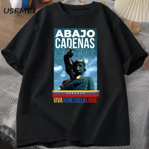 Venezuela Abajo Cadenas T-shirt Erkek Kadın Baskılı Tişörtleri Unisex Yuvarlak Boyun Pamuk T 2946