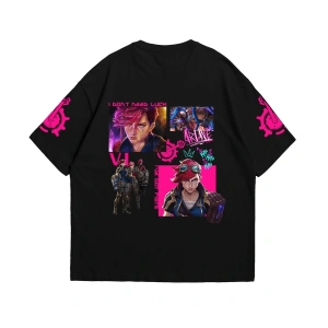 VI Arcane Baskılı Oversize Unisex Beyaz