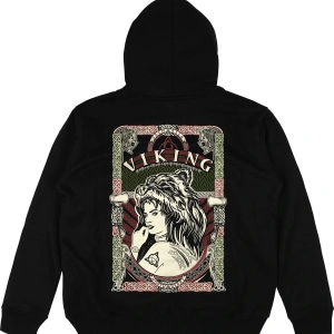 Viking Siyah Oversize Unisex Kapüşonlu Sweatshirt Hoodie