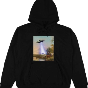 Village Beyaz Oversize Unisex Kapüşonlu Sweatshirt Hoodie