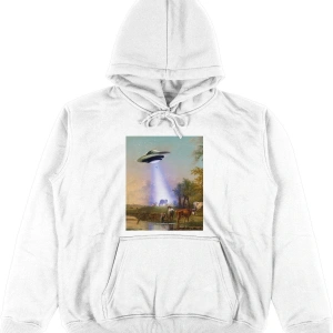 Village Beyaz Oversize Unisex Kapüşonlu Sweatshirt Hoodie