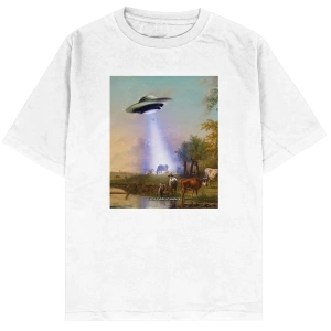 Village Beyaz Oversize Unisex T-shirt