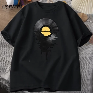 Vinil Kayıt T Shirt Vinil Serin Gün Batımı Vintage Müzik Sevgilisi Tee Tshirt DJ Müzik Öğretm 2866