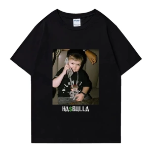 Vintage Hasbulla mücadele T shirt yaz erkek kadın moda grafikli tişört boy kısa kollu sa