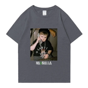 Vintage Hasbulla mücadele T shirt yaz erkek kadın moda grafikli tişört boy kısa kollu sa