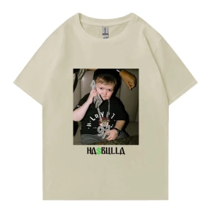 Vintage Hasbulla mücadele T shirt yaz erkek kadın moda grafikli tişört boy kısa kollu sa