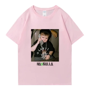 Vintage Hasbulla mücadele T shirt yaz erkek kadın moda grafikli tişört boy kısa kollu sa