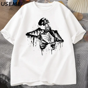 Vintage İskelet Yırtık Rip Cage 90s Tİskelet Grafik T-shirt Y2k Kafatası Tee Hip Hop  2970