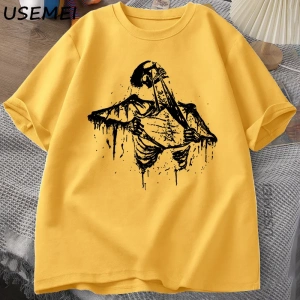 Vintage İskelet Yırtık Rip Cage 90s Tİskelet Grafik T-shirt Y2k Kafatası Tee Hip Hop  2970
