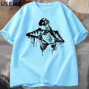 Vintage İskelet Yırtık Rip Cage 90s Tİskelet Grafik T-shirt Y2k Kafatası Tee Hip Hop  2970