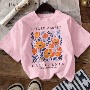 Vintage Loose Kişilik Sokak Grafik Baskılı Yuvarlak Yaka Kısa Kollu Tişört