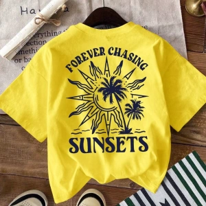 Vintage Loose Kişilik Sokak Grafik Baskılı Yuvarlak Yaka Kısa Kollu Tişört