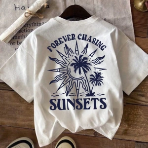 Vintage Loose Kişilik Sokak Grafik Baskılı Yuvarlak Yaka Kısa Kollu Tişört