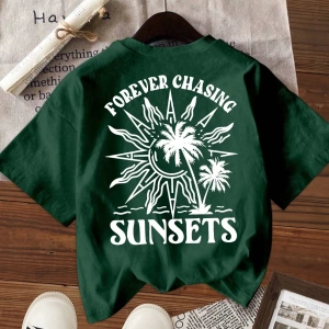 Vintage Loose Kişilik Sokak Grafik Baskılı Yuvarlak Yaka Kısa Kollu Tişört
