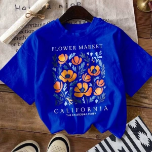 Vintage Loose Kişilik Sokak Grafik Baskılı Yuvarlak Yaka Kısa Kollu Tişört
