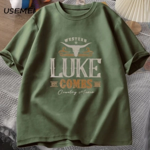 Vintage Luke Combs EST 1990 T Shirt erkek kadın batı ülke müzik Bullhead tur Merch T-shirt ko