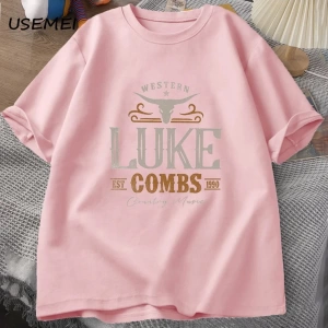 Vintage Luke Combs EST 1990 T Shirt erkek kadın batı ülke müzik Bullhead tur Merch T-shirt ko