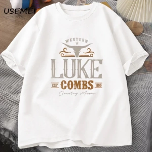Vintage Luke Combs EST 1990 T Shirt erkek kadın batı ülke müzik Bullhead tur Merch T-shirt ko