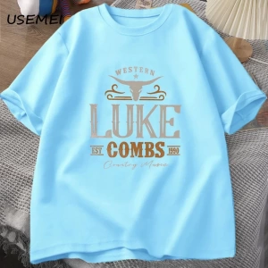 Vintage Luke Combs EST 1990 T Shirt erkek kadın batı ülke müzik Bullhead tur Merch T-shirt ko