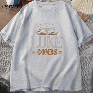 Vintage Luke Combs EST 1990 T Shirt erkek kadın batı ülke müzik Bullhead tur Merch T-shirt ko