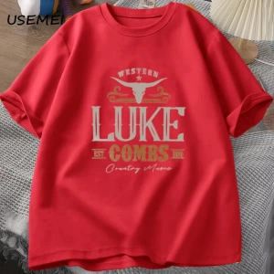 Vintage Luke Combs EST 1990 T Shirt erkek kadın batı ülke müzik Bullhead tur Merch T-shirt ko