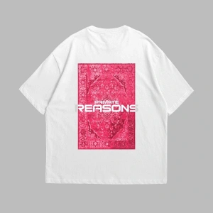 Vırtual Tracks Baskılı Oversize Unisex Beyaz