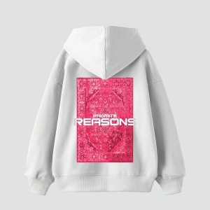 Vırtual Tracks Baskılı Oversize Unisex Premium Beyaz