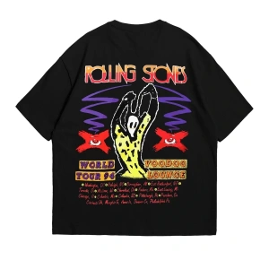 Voodoo Lounge Baskılı Oversize Unisex Beyaz