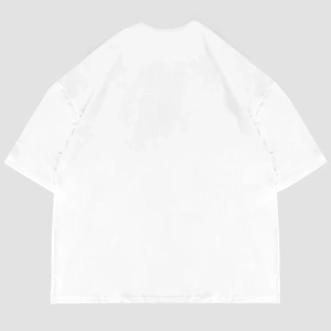 WE BORN Baskılı Beyaz Oversize Unisex