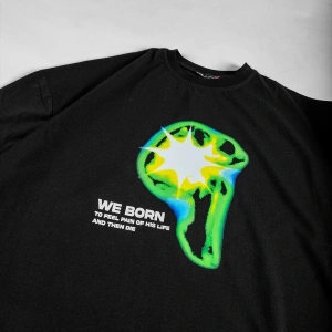 WE BORN Baskılı Beyaz Oversize Unisex