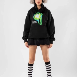 WE BORN Baskılı Oversize Unisex Siyah