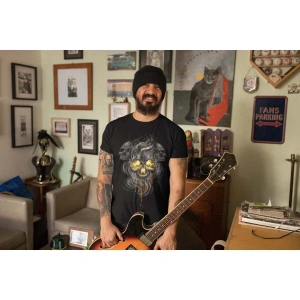 Wed Kuru Kafa Gold Görünüm Dead Gothic Rocker Dijital Baskılı T-shirt