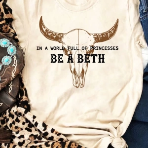 Western Cowboy Vintage Bull Graphic Kadın Rahat Yuvarlak Yaka Kısa Kollu Tişört