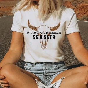 Western Cowboy Vintage Bull Graphic Kadın Rahat Yuvarlak Yaka Kısa Kollu Tişört