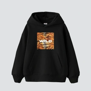 Wild Baskılı Oversize Unisex Beyaz